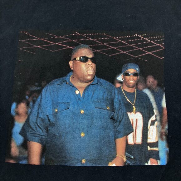 Notorious B.I.G. Biggie Smalls, Puff Daddy Photo Graphic T-Shirt sz L Rapper Tee - Picture 2 of 7
